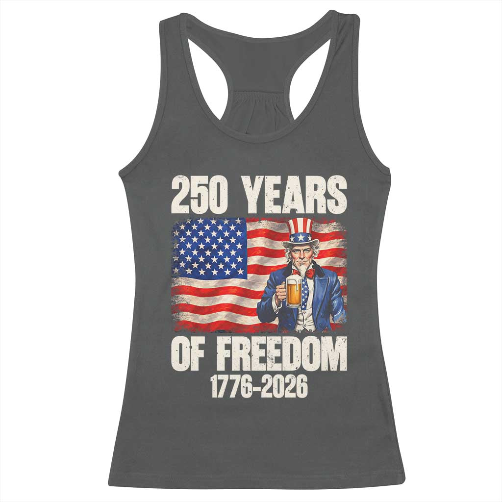 250 Years Of Freedom Racerback Tank Top Patriotic Uncle Sam