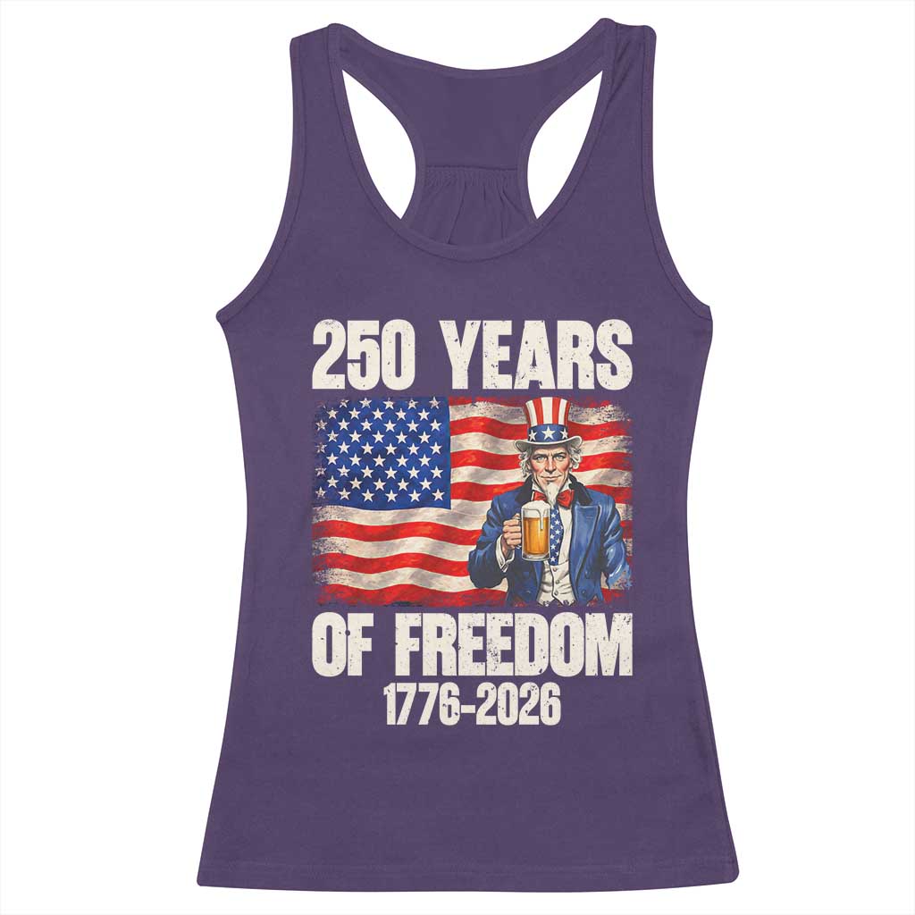 250 Years Of Freedom Racerback Tank Top Patriotic Uncle Sam