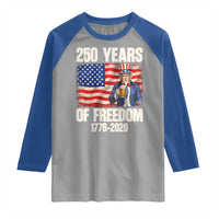 250 Years Of Freedom Raglan Shirt Patriotic Uncle Sam