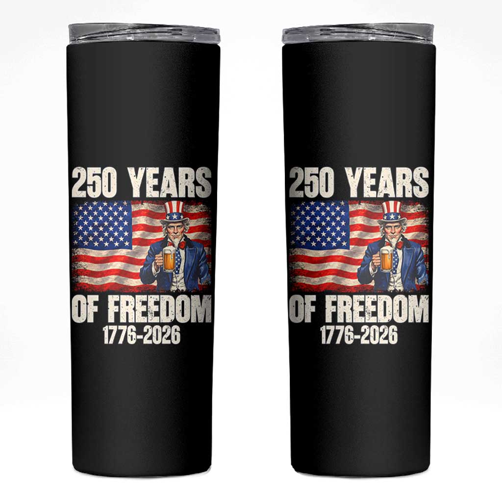 250 Years Of Freedom Skinny Tumbler Patriotic Uncle Sam