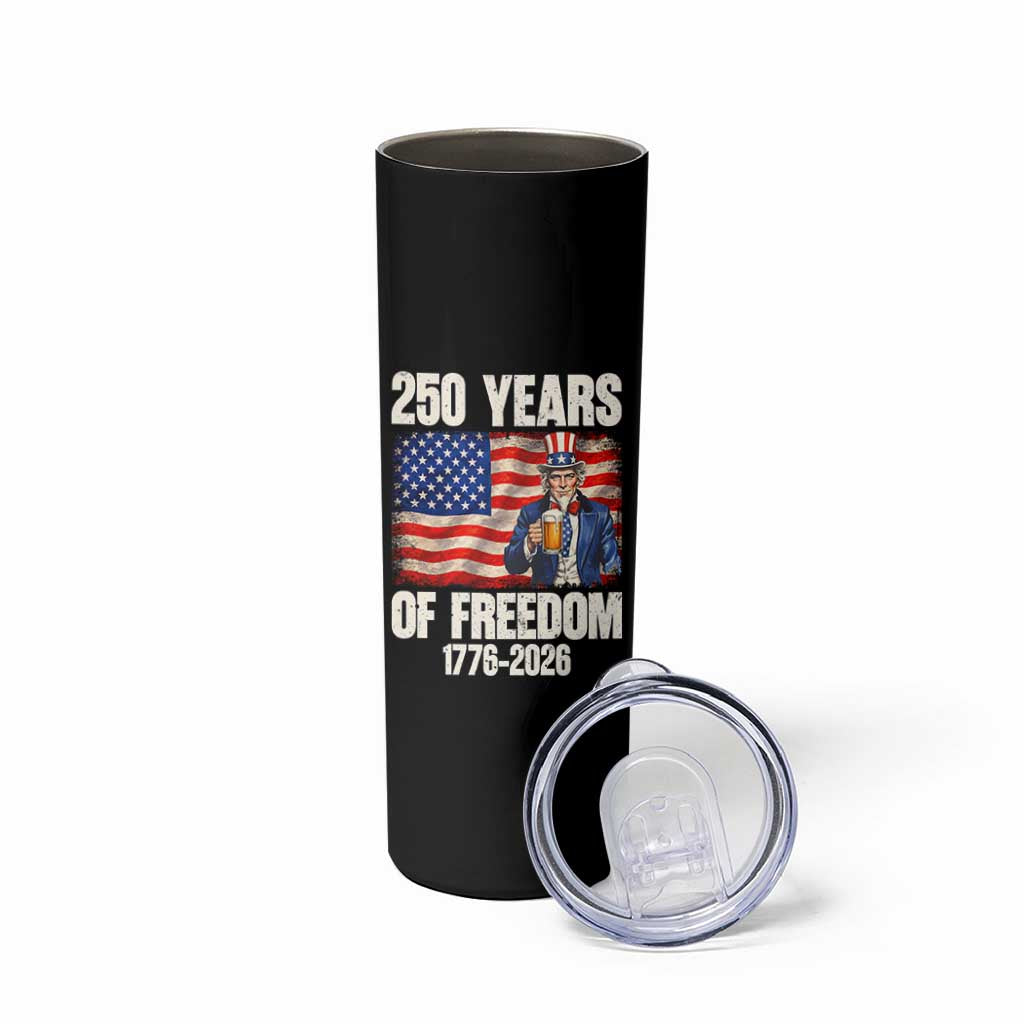 250 Years Of Freedom Skinny Tumbler Patriotic Uncle Sam