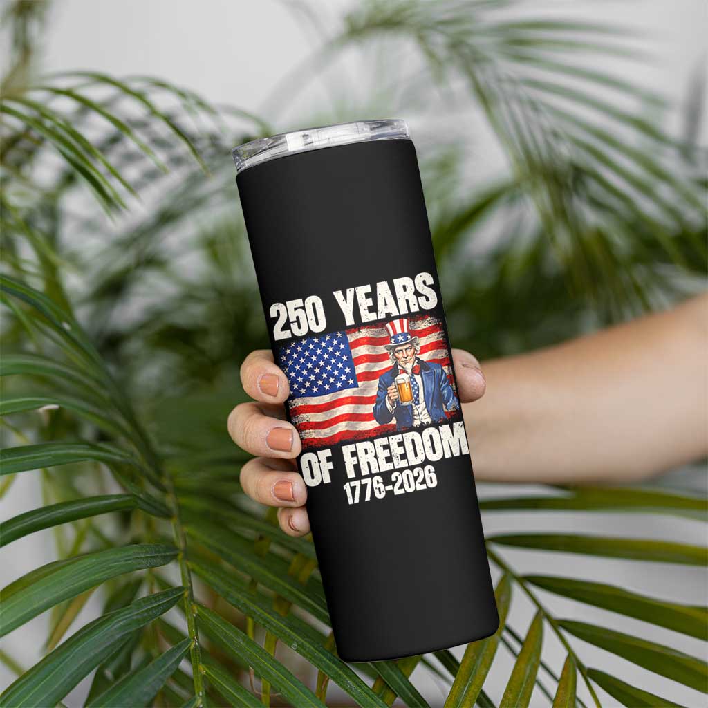 250 Years Of Freedom Skinny Tumbler Patriotic Uncle Sam