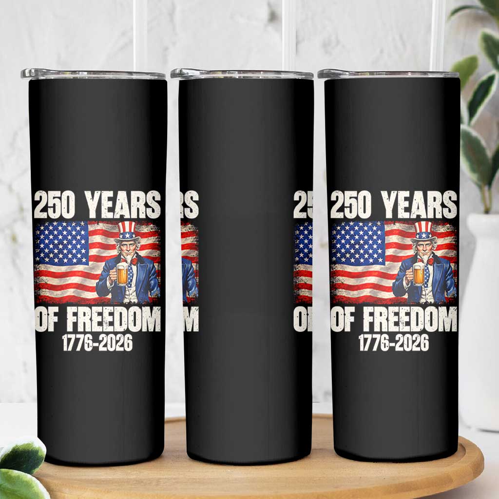 250 Years Of Freedom Skinny Tumbler Patriotic Uncle Sam