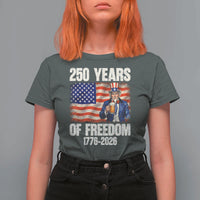250 Years Of Freedom T Shirt For Women Patriotic Uncle Sam