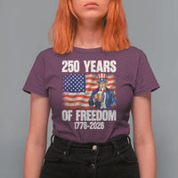 250 Years Of Freedom T Shirt For Women Patriotic Uncle Sam