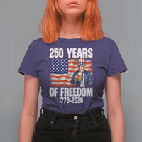 250 Years Of Freedom T Shirt For Women Patriotic Uncle Sam