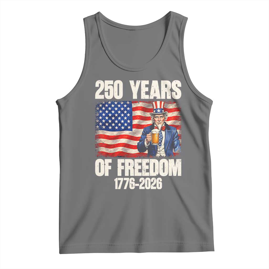 250 Years Of Freedom Tank Top Patriotic Uncle Sam