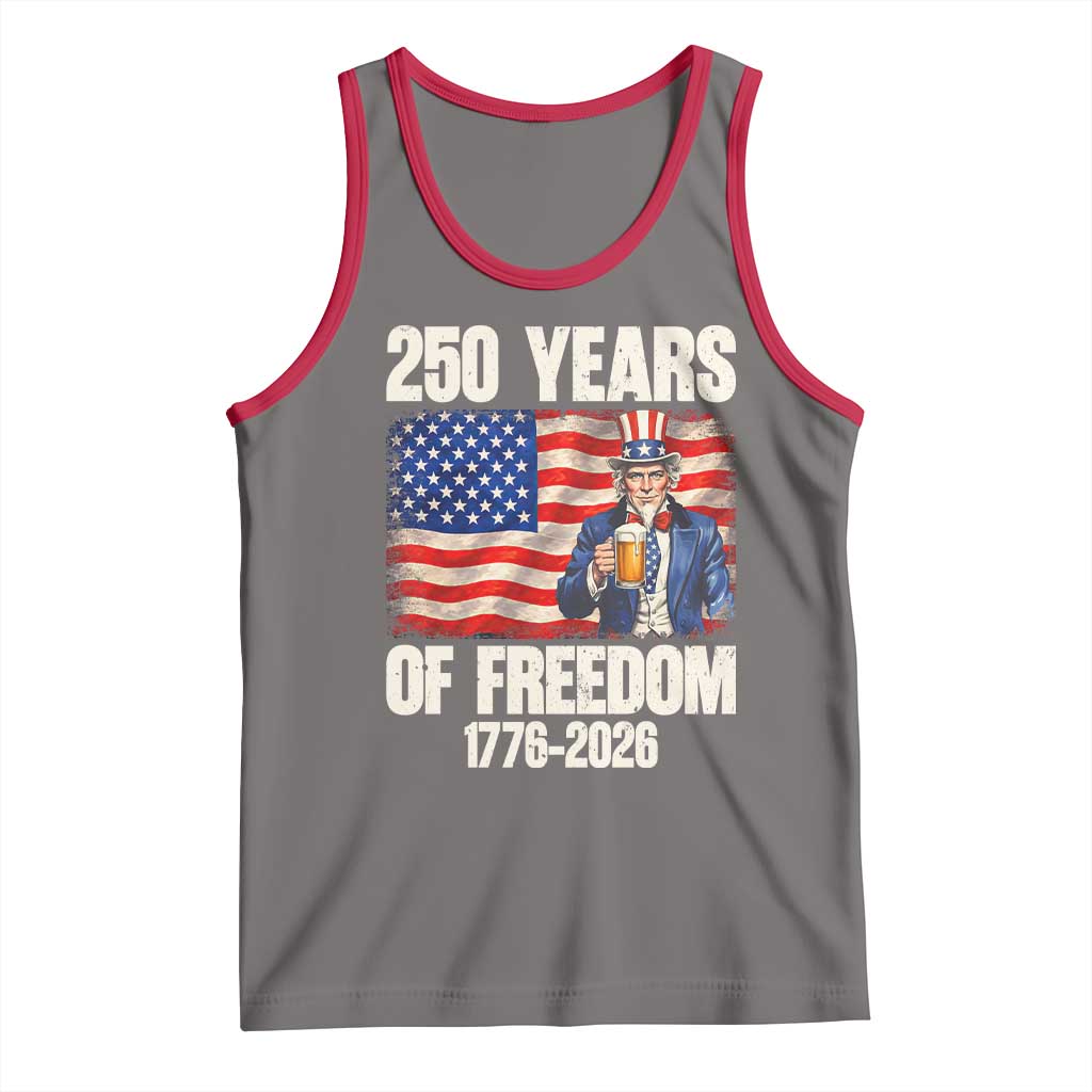 250 Years Of Freedom Tank Top Patriotic Uncle Sam
