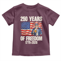 250 Years Of Freedom Toddler T Shirt Patriotic Uncle Sam