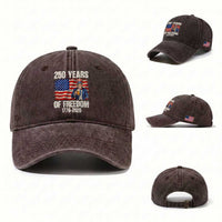 250 Years Of Freedom Washed Cotton Baseball Cap Patriotic Uncle Sam