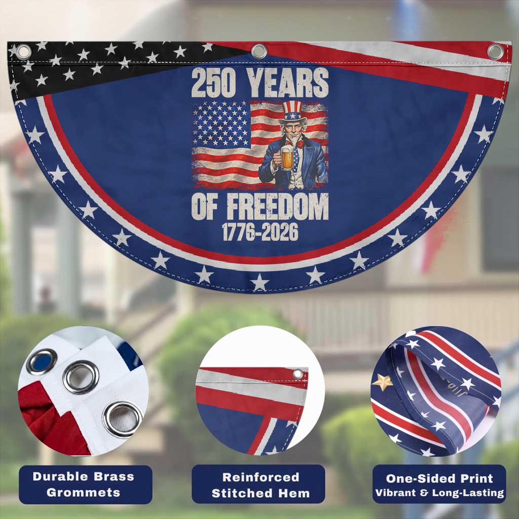 250 Years Of Freedom Patriotic Fan Flag Uncle Sam American