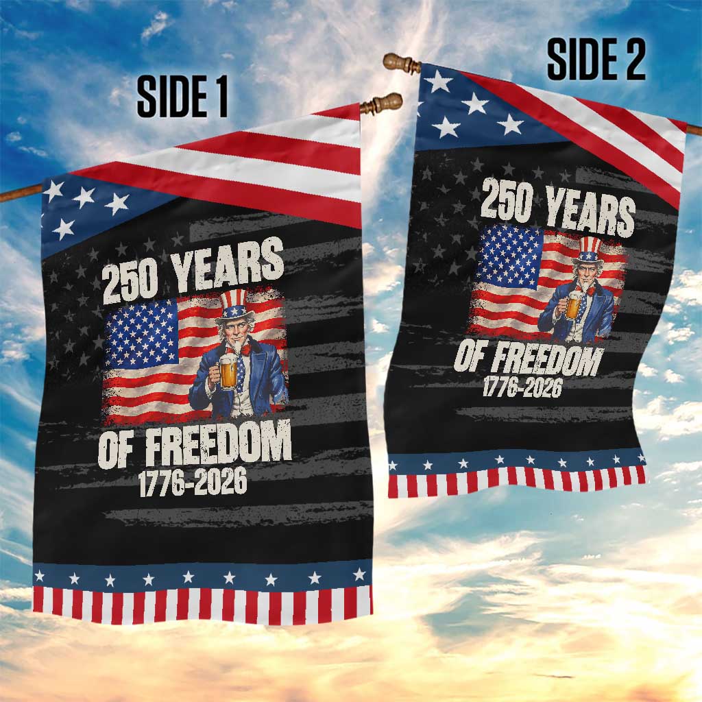 250 Years Of Freedom Garden Flag Patriotic Uncle Sam