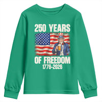 250 Years Of Freedom Youth Sweatshirt Patriotic Uncle Sam