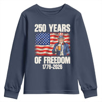250 Years Of Freedom Youth Sweatshirt Patriotic Uncle Sam