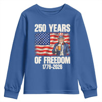 250 Years Of Freedom Youth Sweatshirt Patriotic Uncle Sam