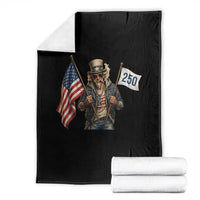 Patriotic Uncle Sam Celebrating 250 Years America Throw Blanket