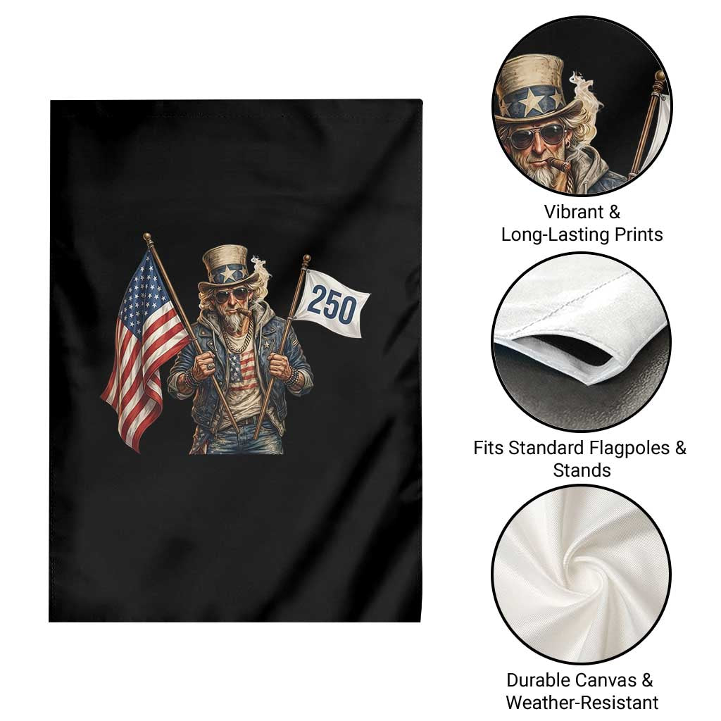 Patriotic Uncle Sam Celebrating 250 Years America Garden Flag