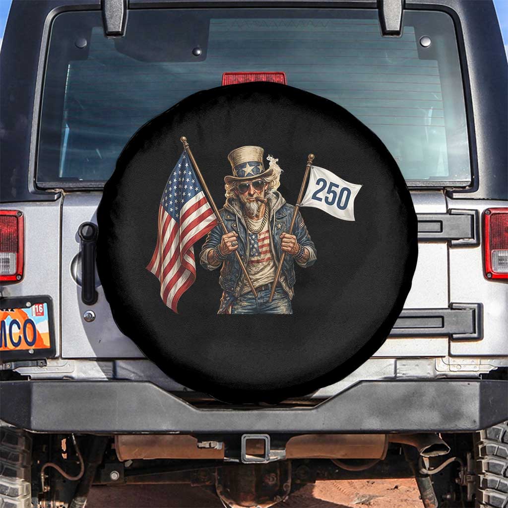 Patriotic Uncle Sam Celebrating 250 Years America Spare Tire Cover