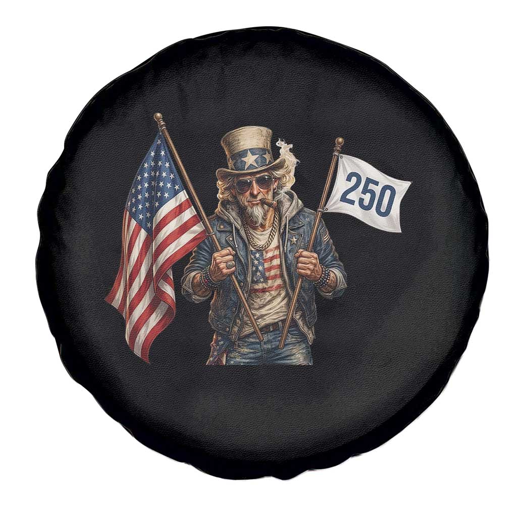 Patriotic Uncle Sam Celebrating 250 Years America Spare Tire Cover
