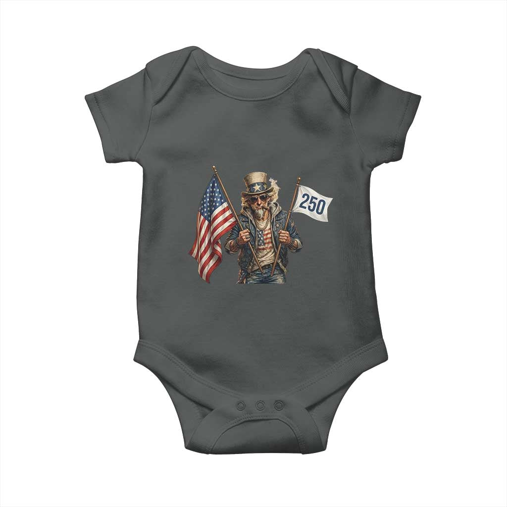 Patriotic Uncle Sam Celebrating 250 Years America Baby Onesie