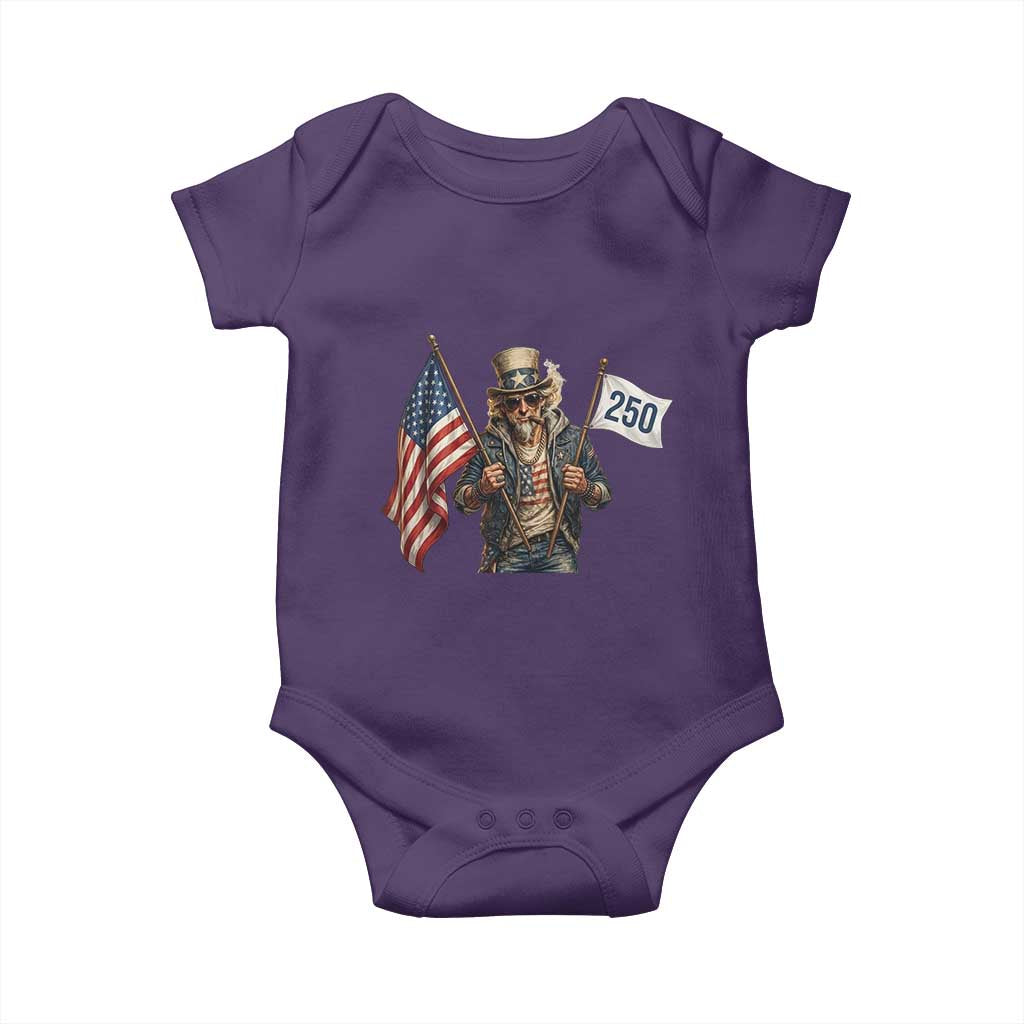 Patriotic Uncle Sam Celebrating 250 Years America Baby Onesie
