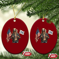 Patriotic Uncle Sam Celebrating 250 Years America Ceramic Ornament