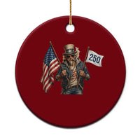Patriotic Uncle Sam Celebrating 250 Years America Ceramic Ornament