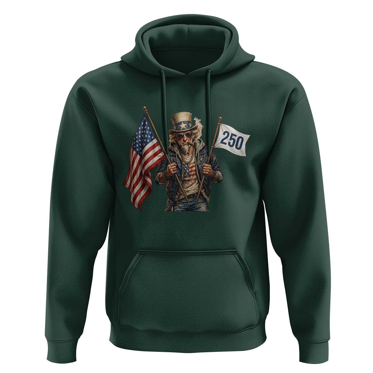 Patriotic Uncle Sam Celebrating 250 Years America Hoodie