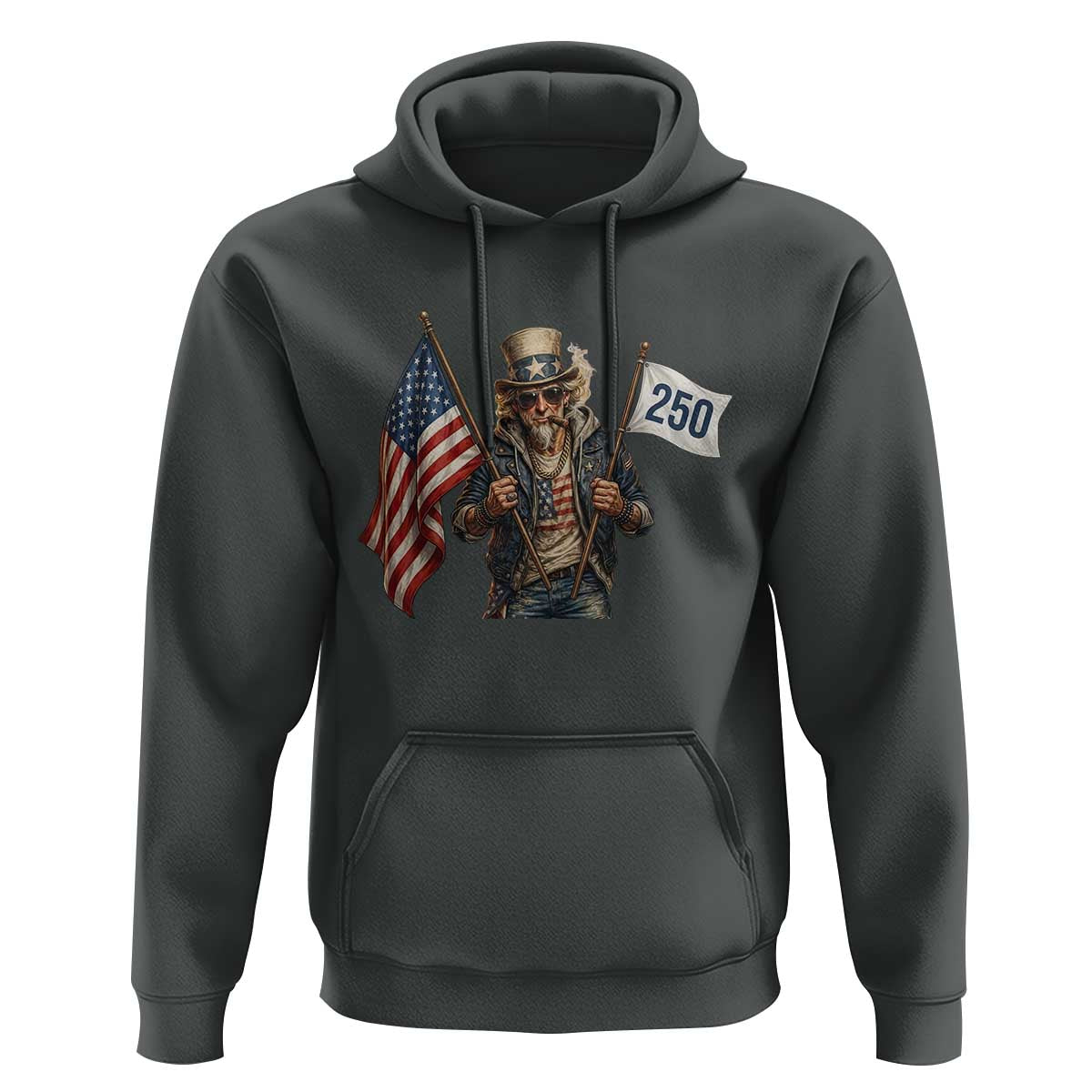Patriotic Uncle Sam Celebrating 250 Years America Hoodie