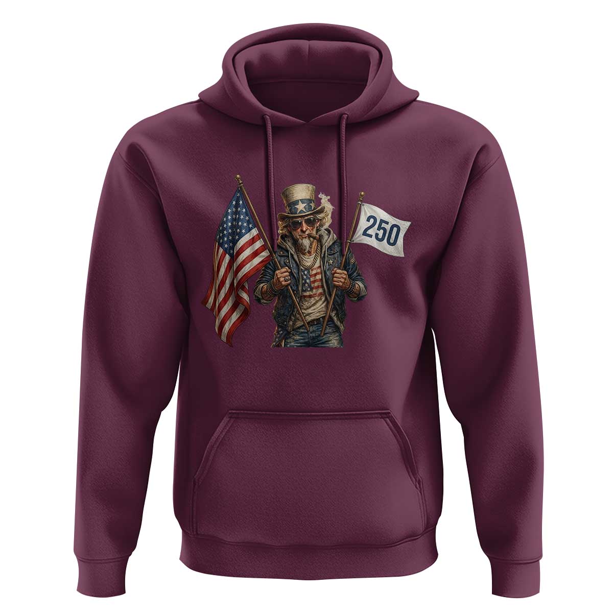 Patriotic Uncle Sam Celebrating 250 Years America Hoodie