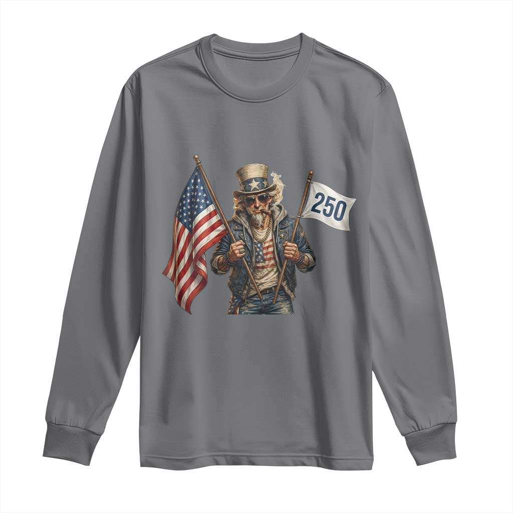 Patriotic Uncle Sam Celebrating 250 Years America Long Sleeve Shirt