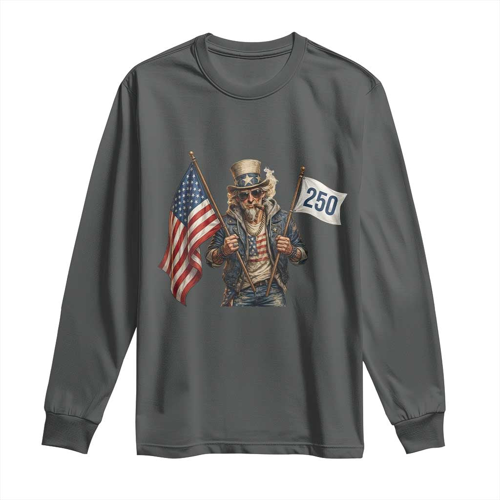 Patriotic Uncle Sam Celebrating 250 Years America Long Sleeve Shirt