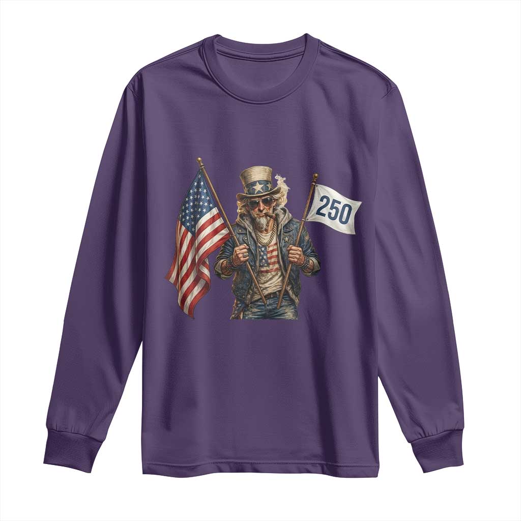 Patriotic Uncle Sam Celebrating 250 Years America Long Sleeve Shirt
