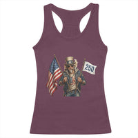 Patriotic Uncle Sam Celebrating 250 Years America Racerback Tank Top