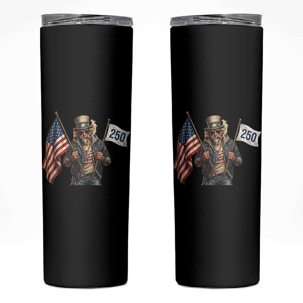 Patriotic Uncle Sam Celebrating 250 Years America Skinny Tumbler