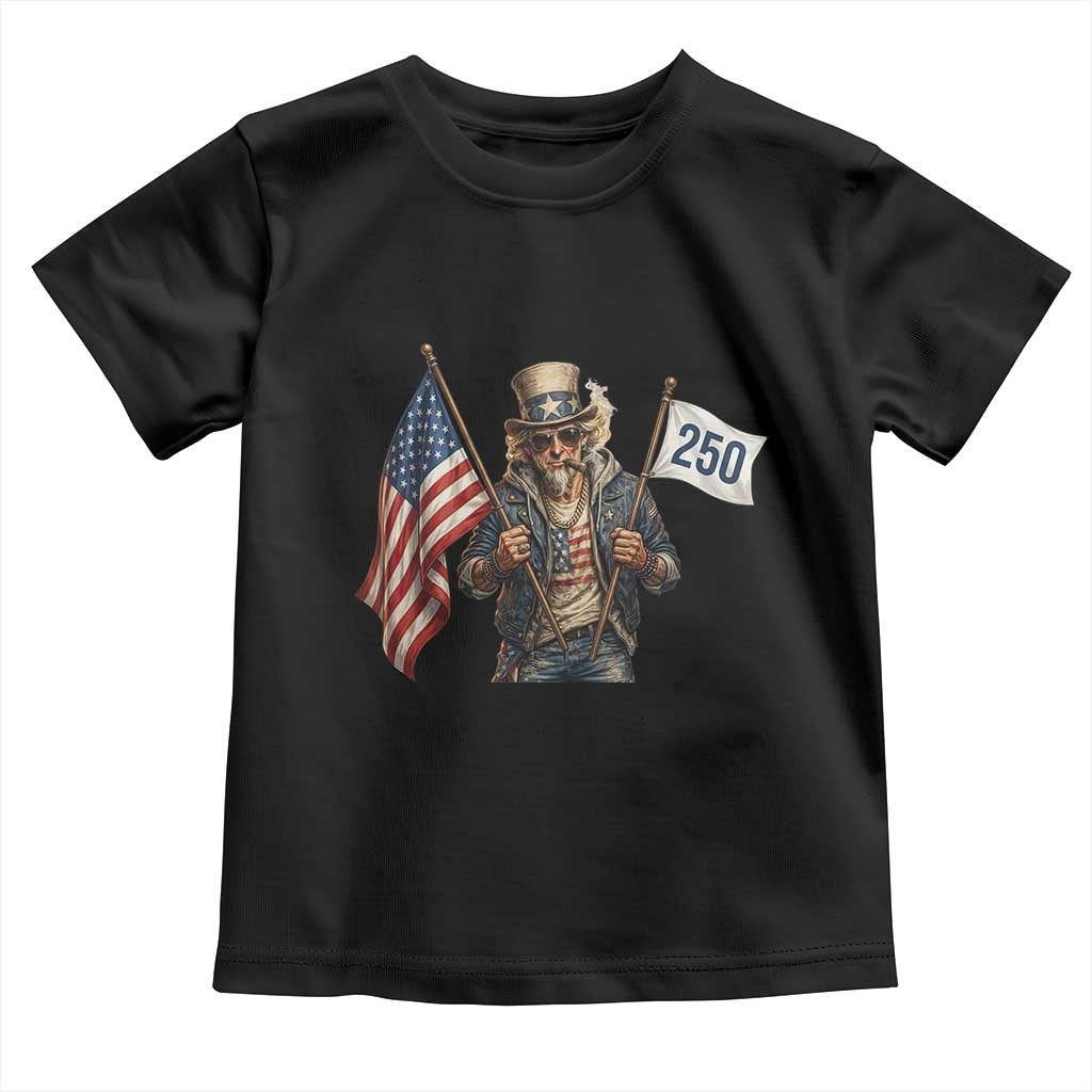 Patriotic Uncle Sam Celebrating 250 Years America Toddler T Shirt