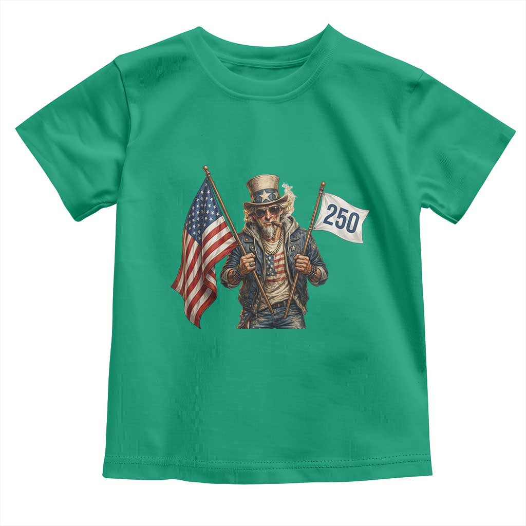 Patriotic Uncle Sam Celebrating 250 Years America Toddler T Shirt