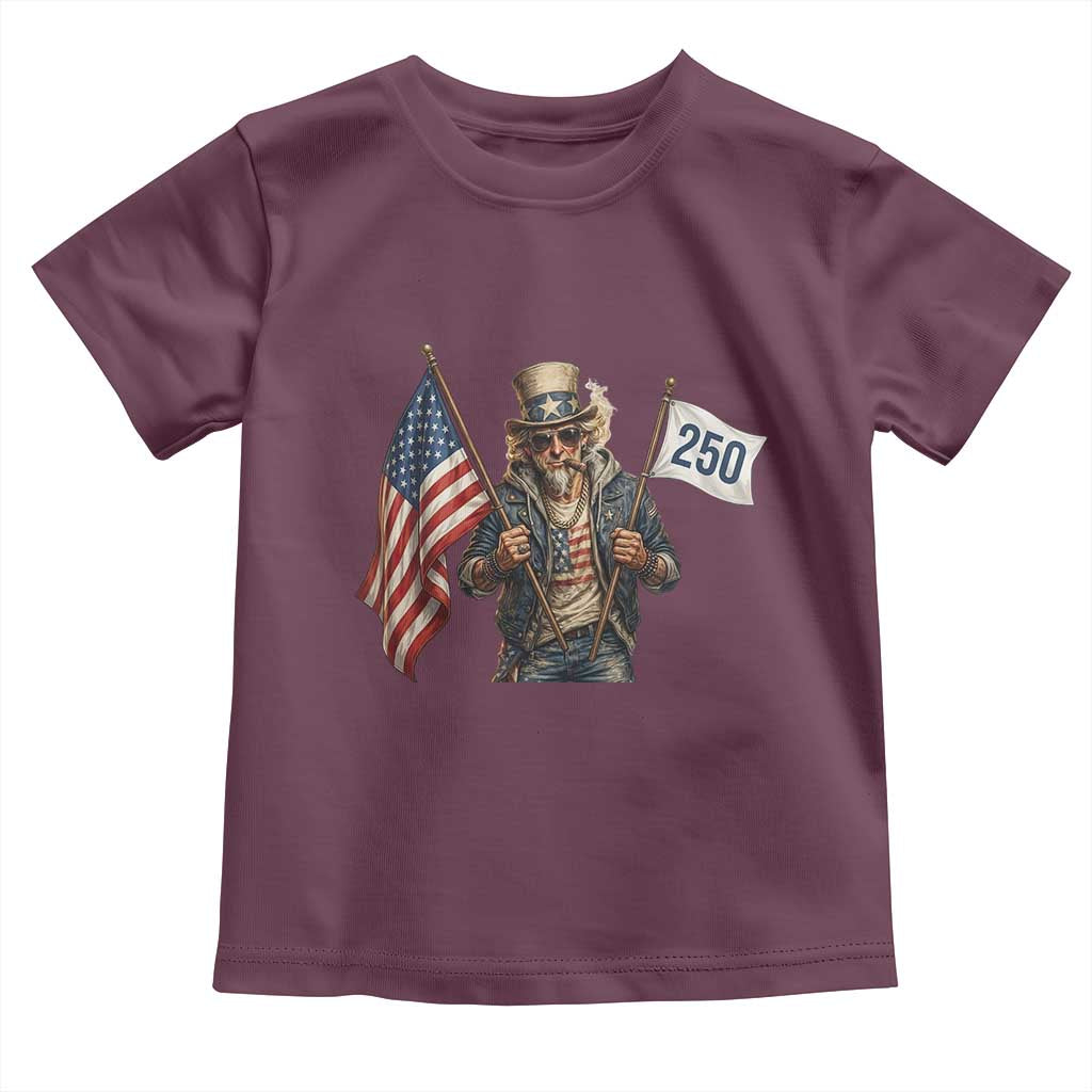 Patriotic Uncle Sam Celebrating 250 Years America Toddler T Shirt