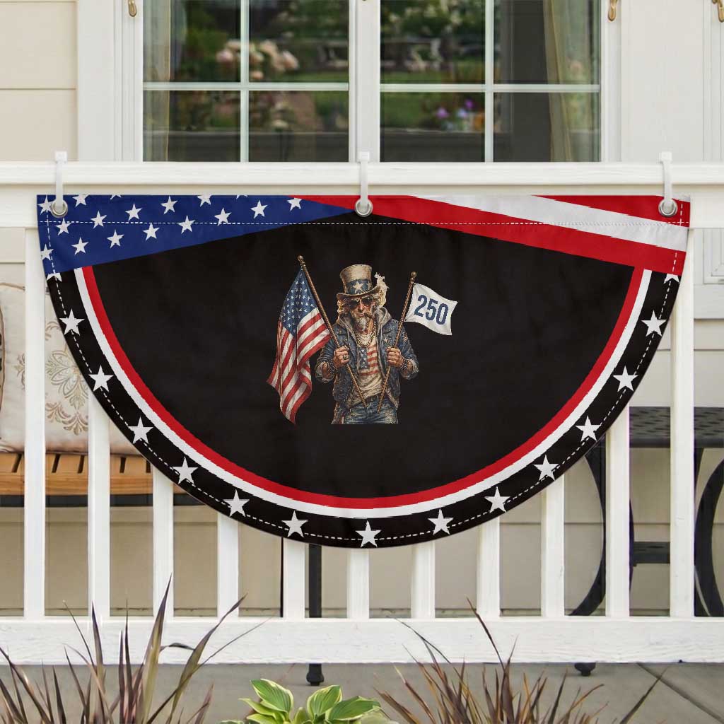 Vintage Uncle Sam Celebrating 250 Years America Patriotic Fan Flag