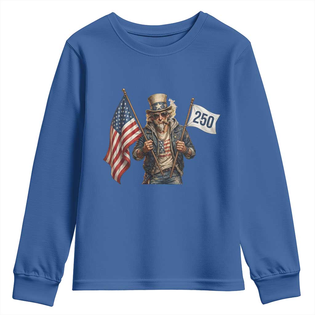 Patriotic Uncle Sam Celebrating 250 Years America Youth Sweatshirt