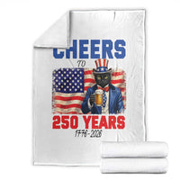 Vintage Cat Uncle Sam Throw Blanket Cheers To 250 Years