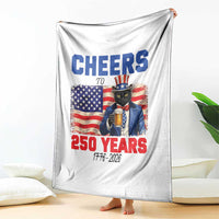 Vintage Cat Uncle Sam Throw Blanket Cheers To 250 Years