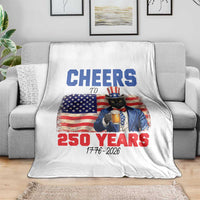 Vintage Cat Uncle Sam Throw Blanket Cheers To 250 Years