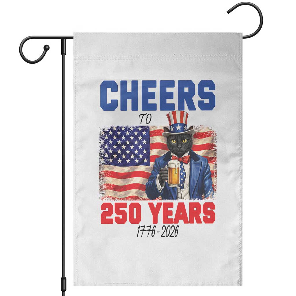 Vintage Cat Uncle Sam Garden Flag Cheers To 250 Years