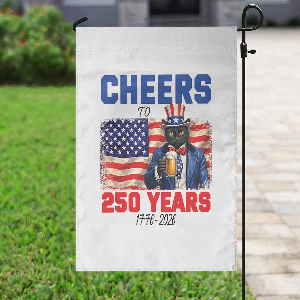 Vintage Cat Uncle Sam Garden Flag Cheers To 250 Years