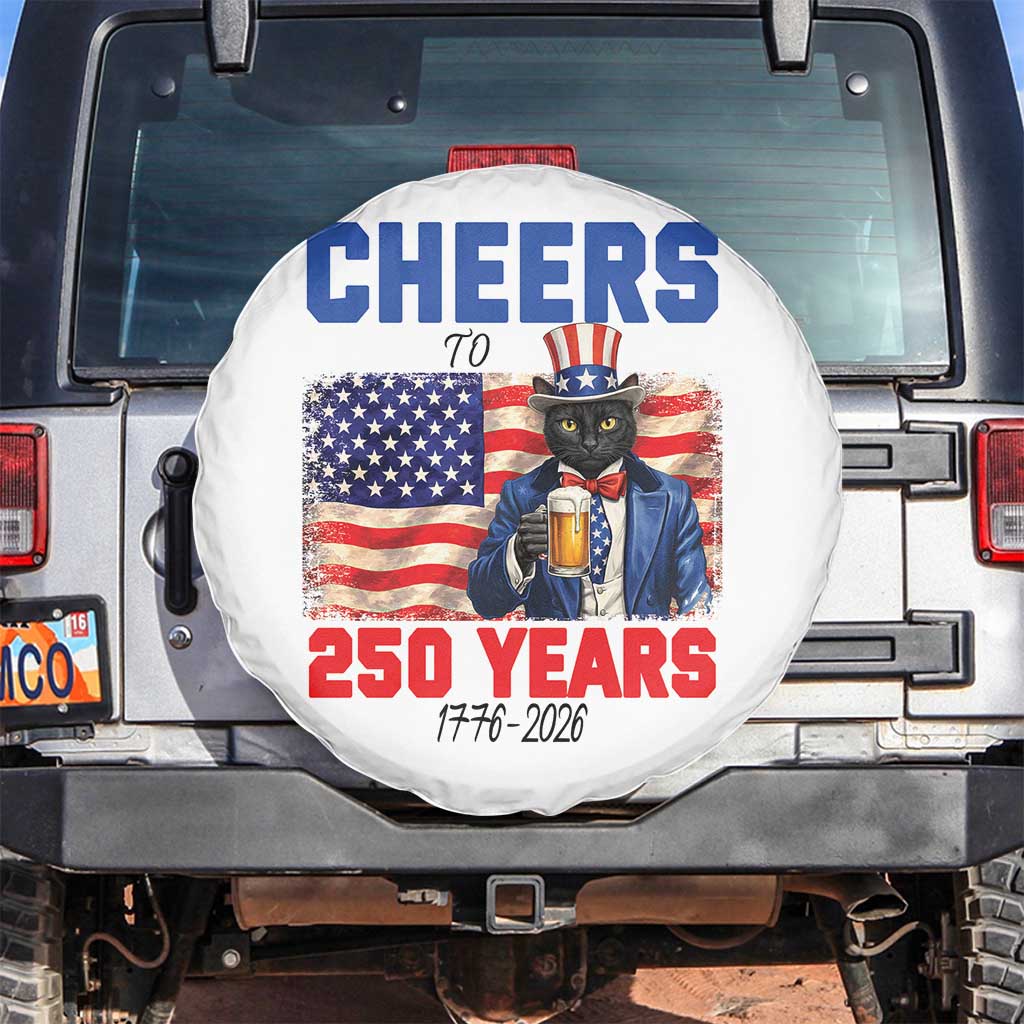Vintage Cat Uncle Sam Spare Tire Cover Cheers To 250 Years