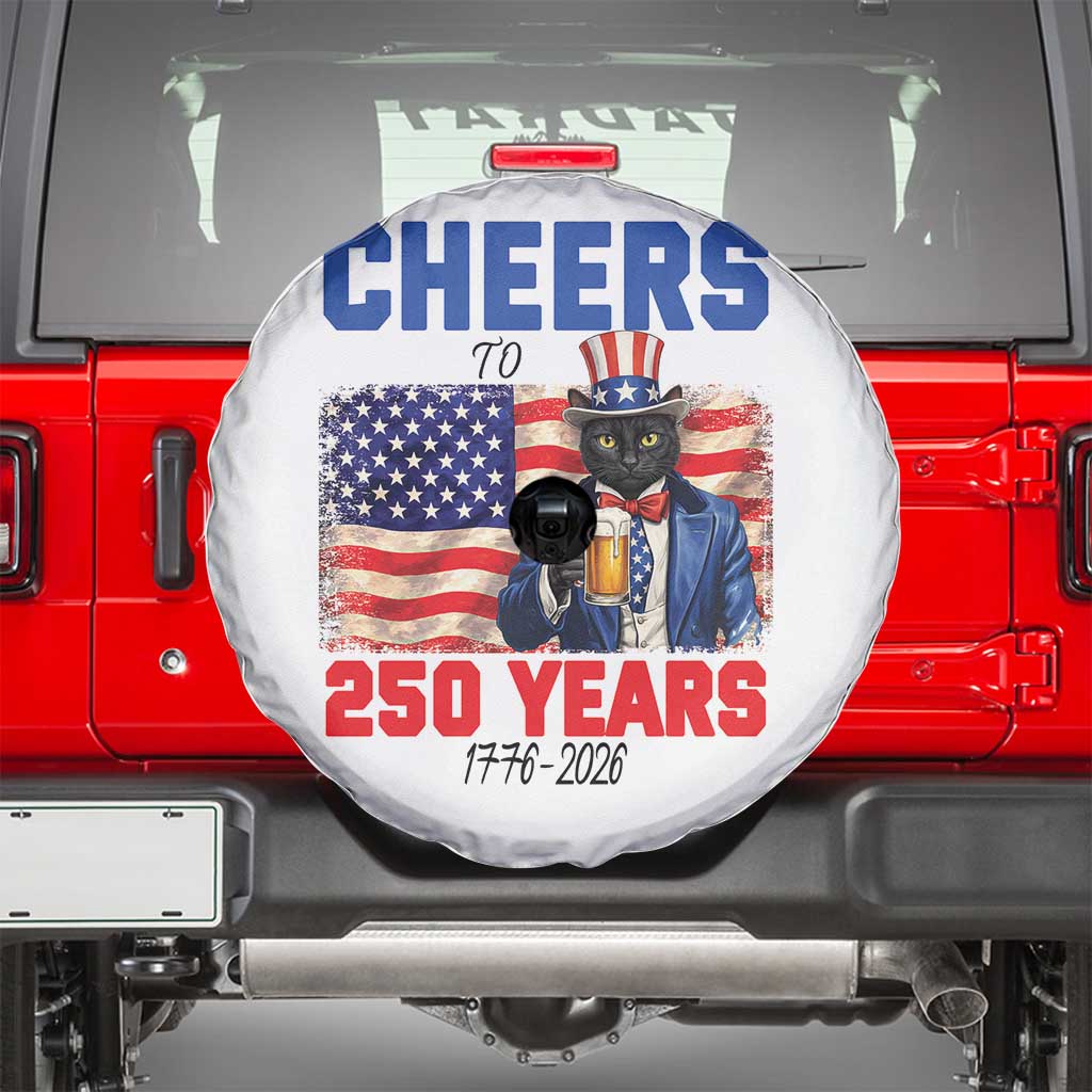 Vintage Cat Uncle Sam Spare Tire Cover Cheers To 250 Years