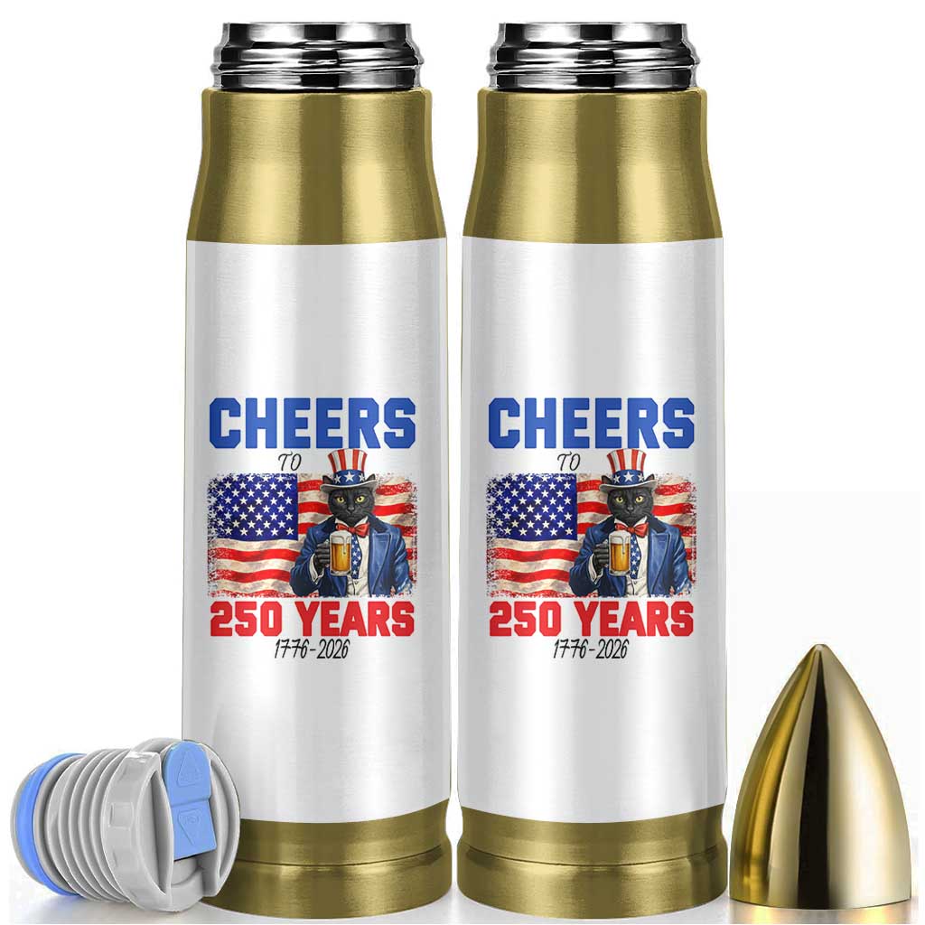 Vintage Cat Uncle Sam Bullet Tumbler Cheers To 250 Years