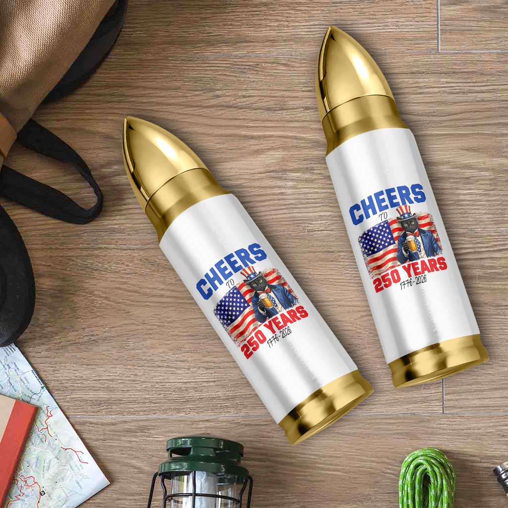 Vintage Cat Uncle Sam Bullet Tumbler Cheers To 250 Years