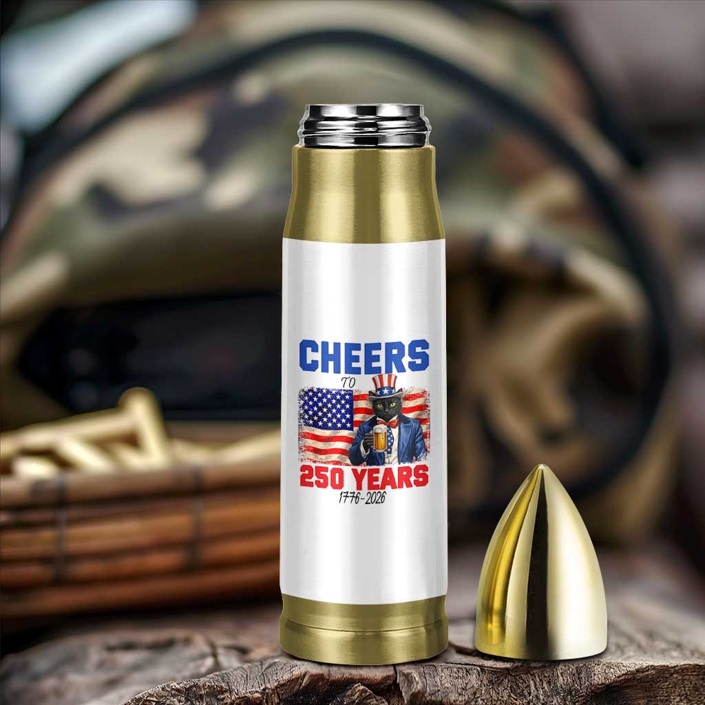 Vintage Cat Uncle Sam Bullet Tumbler Cheers To 250 Years